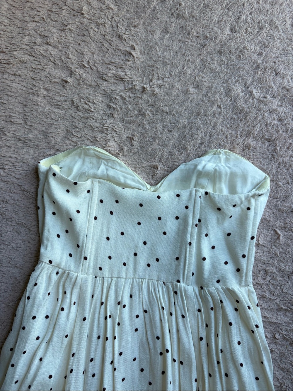 Free People Bella Donna White Polka Dot Midi Dress Sz 2 - Picture 7 of 8